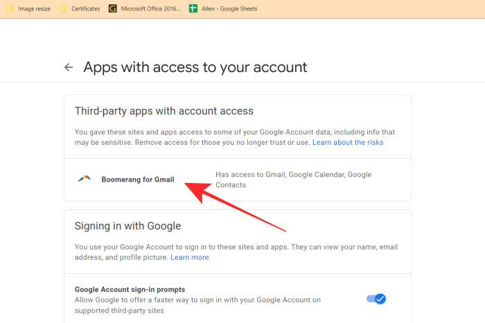 如何在PC或手机上从Gmail中删除Boomerang扩展程序？