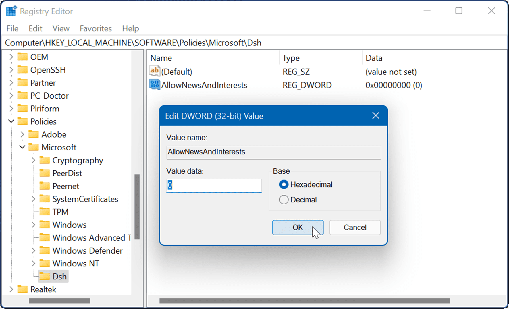 如何在Windows 11中卸载天气小部件？