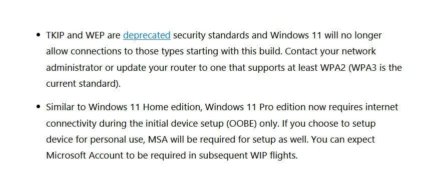 Windows 11 Pro必须使用Microsoft帐户和互联网连接进行设置