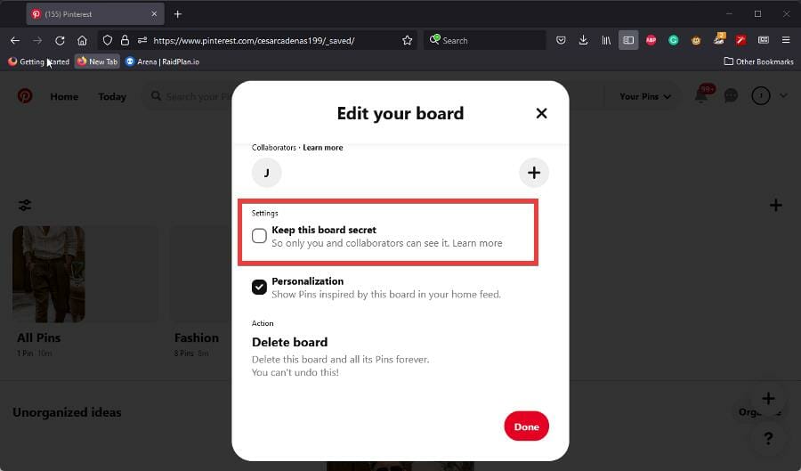 优化Pinterest隐私设置和创建秘密板的方法
