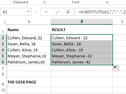 如何从 Excel 中的数字值和文本值中删除逗号