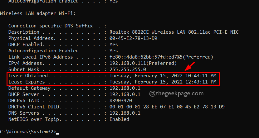 如何在 Windows 11/10上修改DHCP租期？