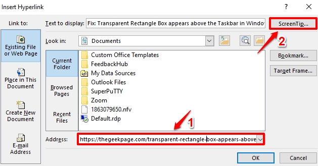 在 MS Word 中如何添加屏幕提示？
