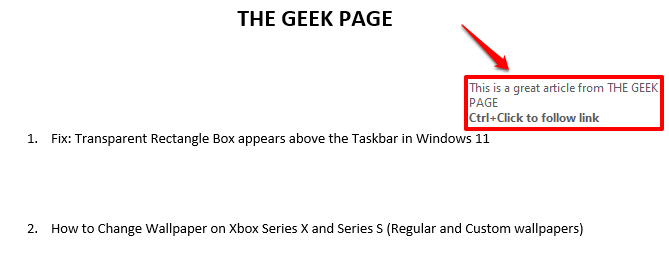 在 MS Word 中如何添加屏幕提示？