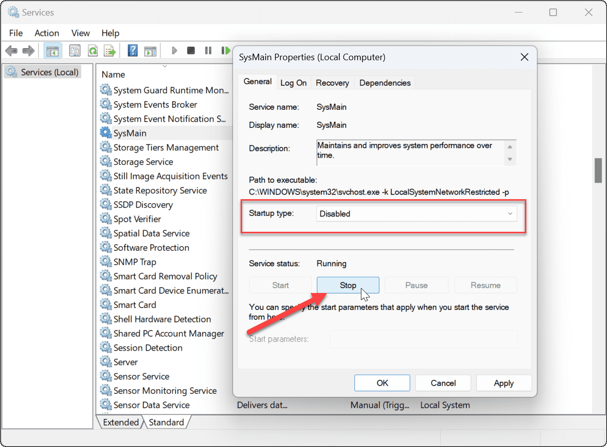 在 Windows 11 上禁用 Superfetch的步骤