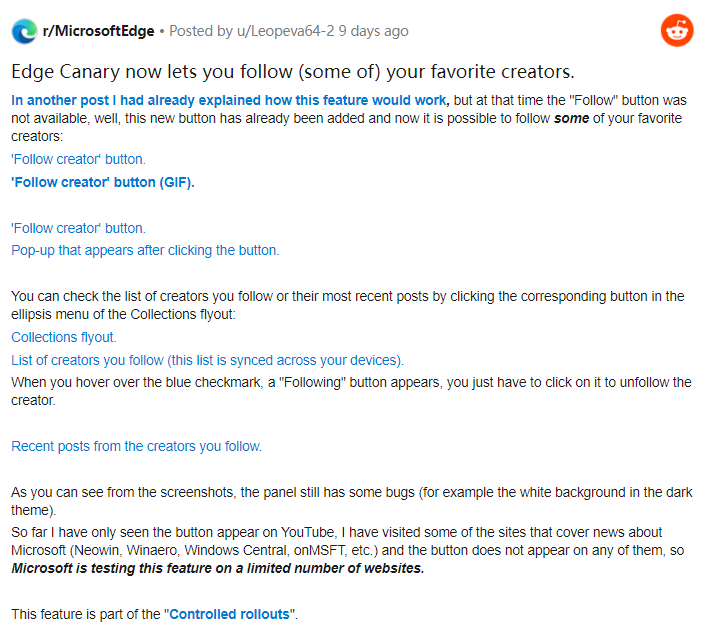 微软测试一种现代的RSS源，使用户能够关注YouTube创作者