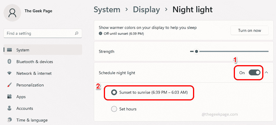 如何设置 Windows 11 的夜灯计划？