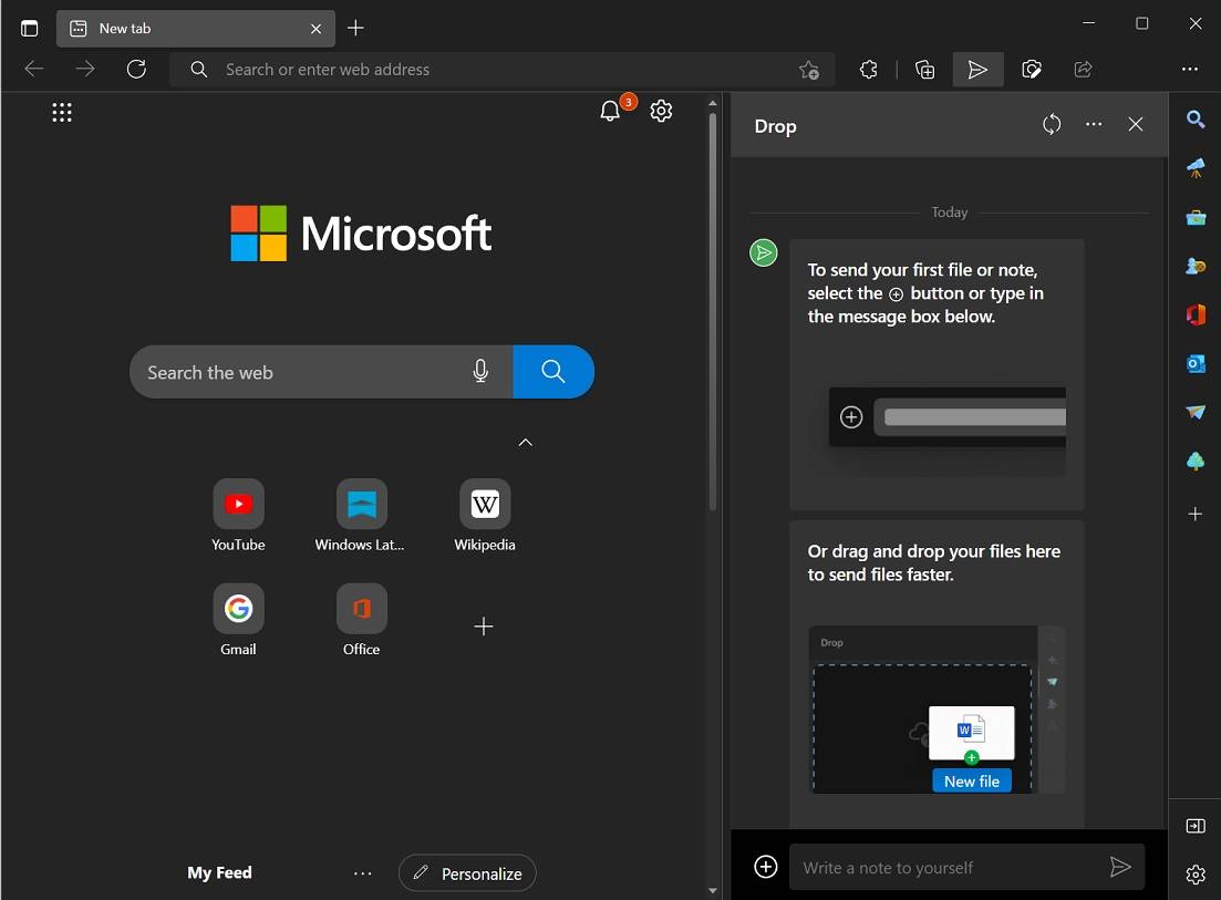 分享 Windows 应用和文件的全新云服务：Microsoft Edge Drop 体验