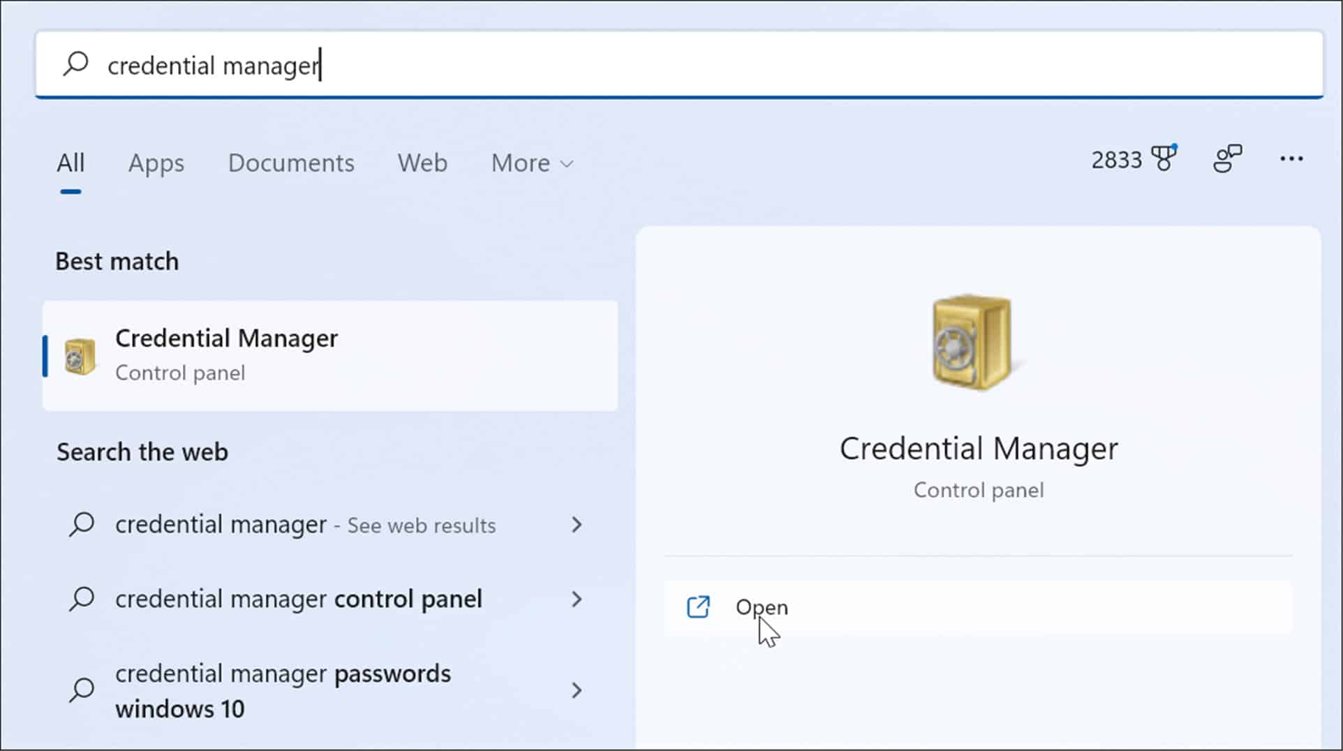 如何在 Windows 11 中使用凭据管理器存储和管理凭据