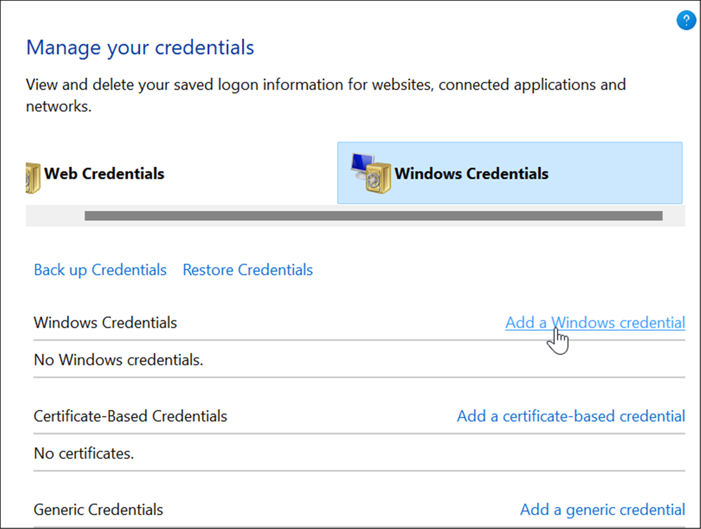 如何在 Windows 11 中使用凭据管理器存储和管理凭据