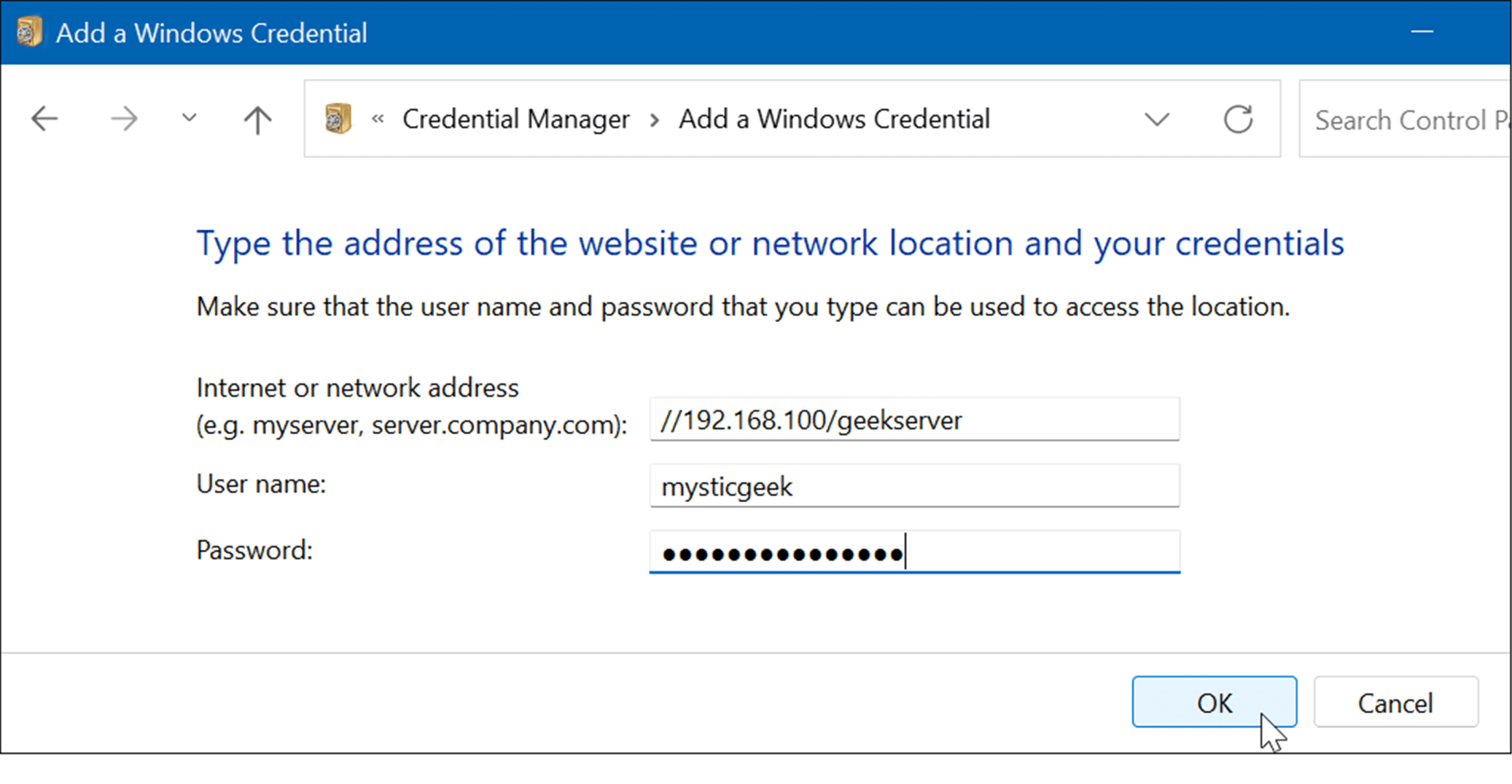 如何在 Windows 11 中使用凭据管理器存储和管理凭据