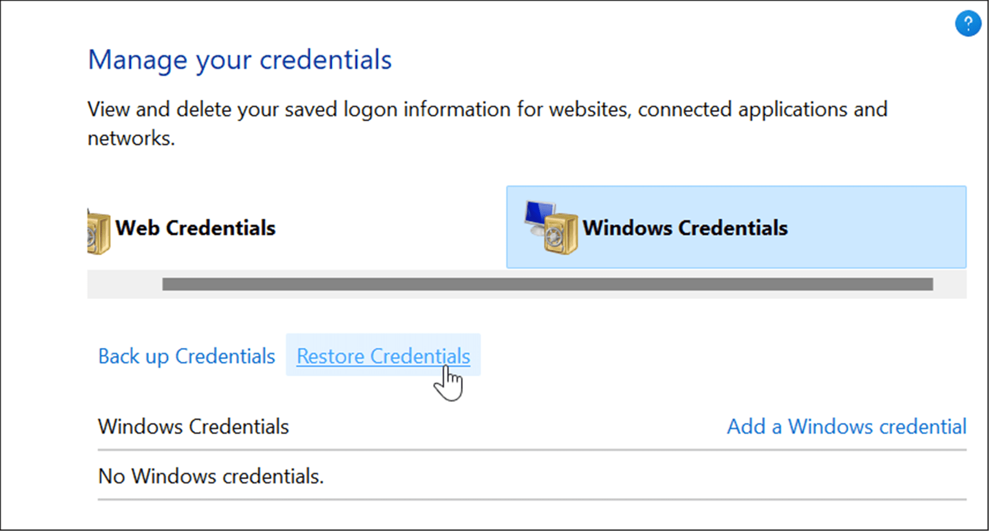 如何在 Windows 11 中使用凭据管理器存储和管理凭据