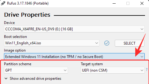 创建 Windows 11 可启动 USB 驱动器时如何在 Rufus 中禁用 TPM 和安全启动