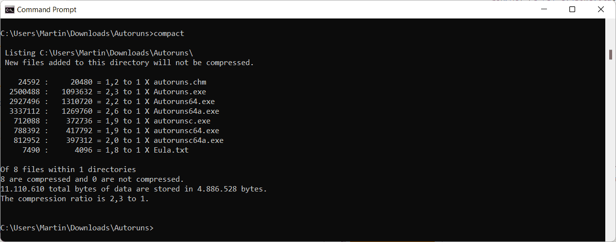 如何使用 compact.exe 在 Windows 上释放磁盘空间