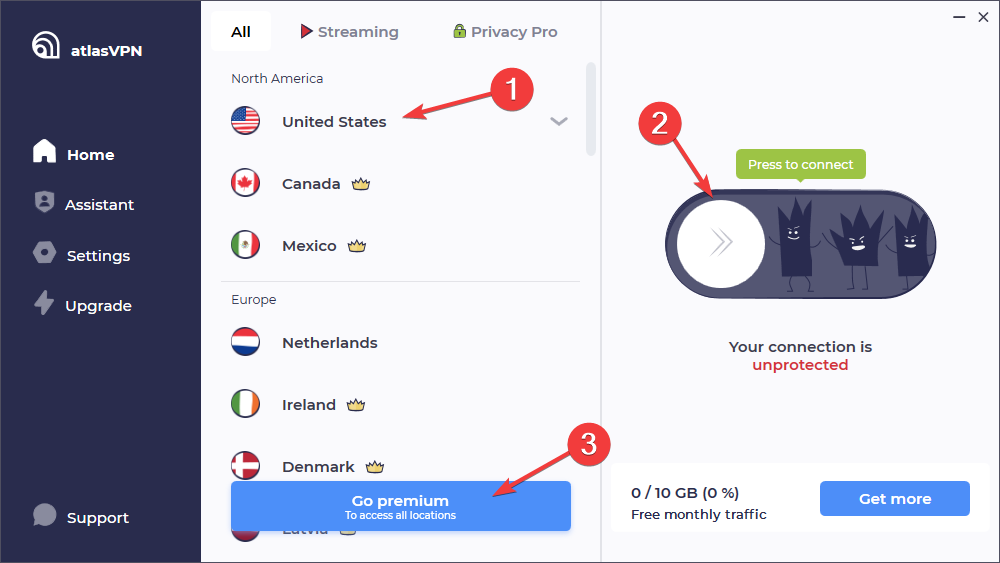 在 Windows 11 上下载并安装 Atlas VPN