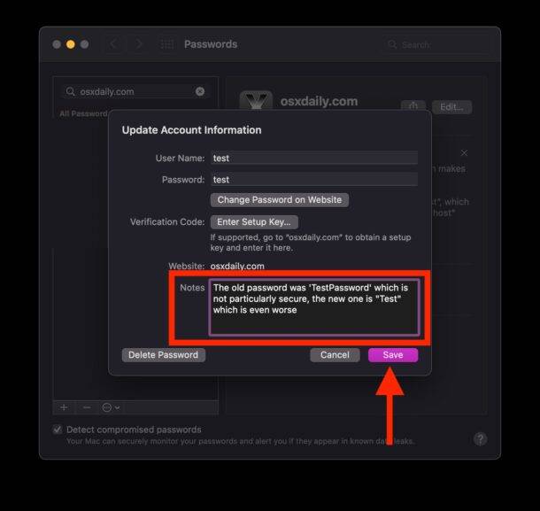 如何在 Mac 上将笔记保存到 iCloud Keychain？