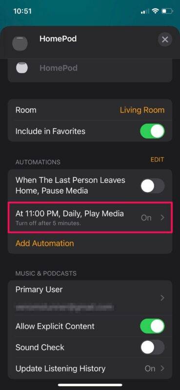 如何停用 HomePod 的自动化功能？