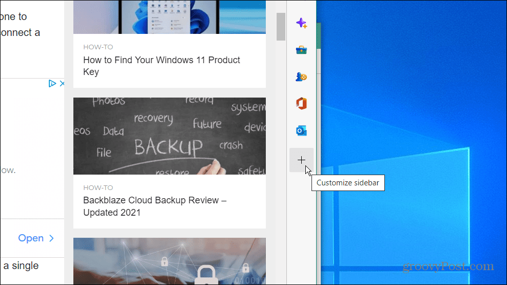 如何禁用 Microsoft Edge 的侧边栏？