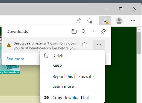 如何处理 Microsoft Edge 的“未经常下载”的警告？