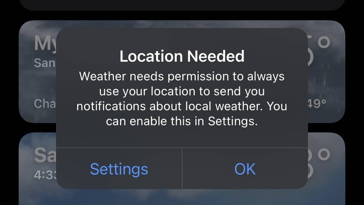 如何在 iOS 15 的天气应用中开启雨天通知？