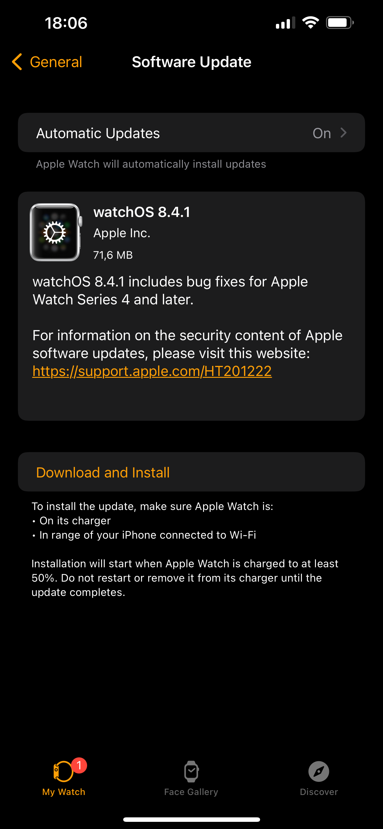 Apple发布了适用于Apple Watch Series 4及更高版本的watchOS 8.4.1更新