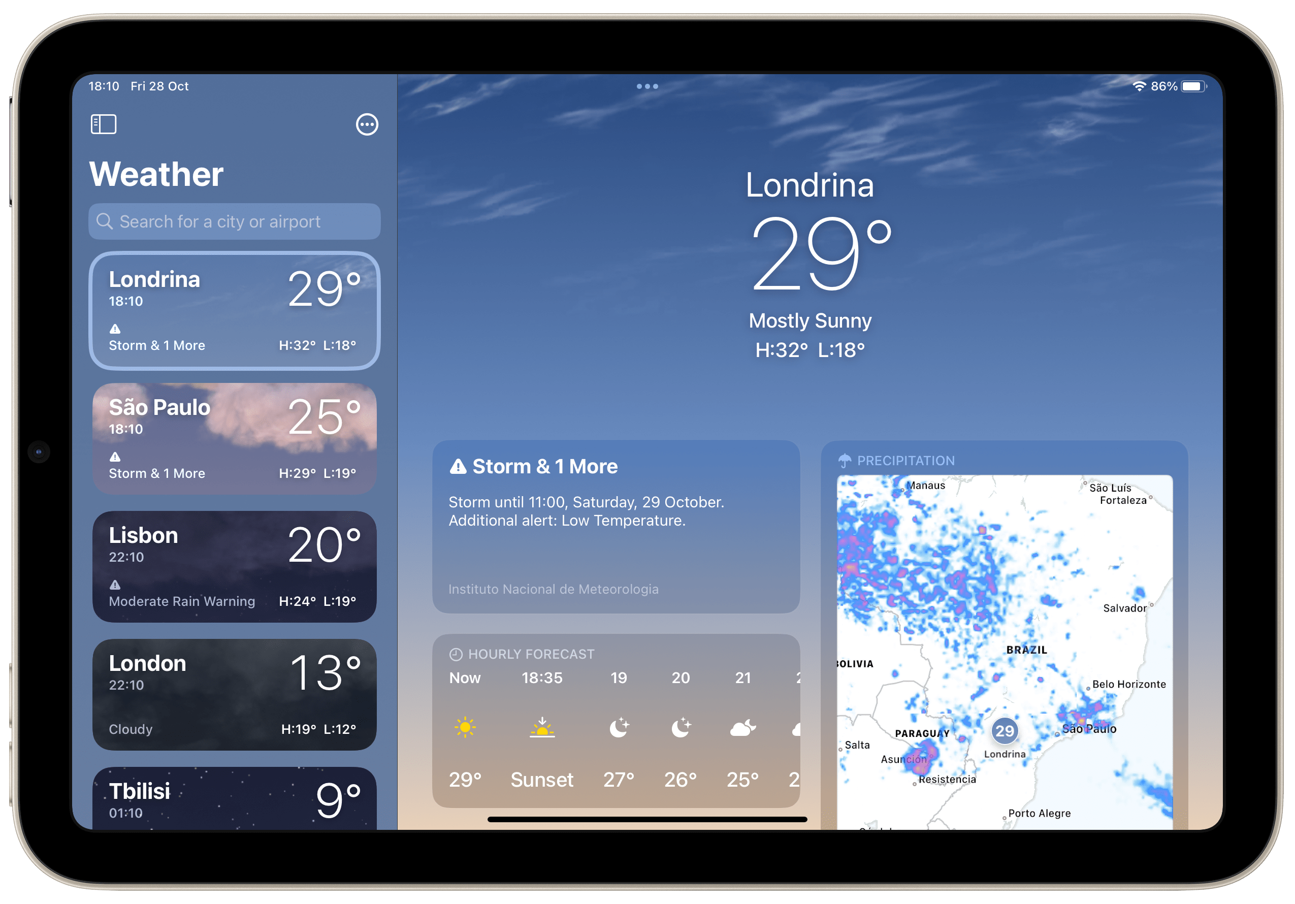 使用全新的iPadOS 16天气应用程序的全部功能说明