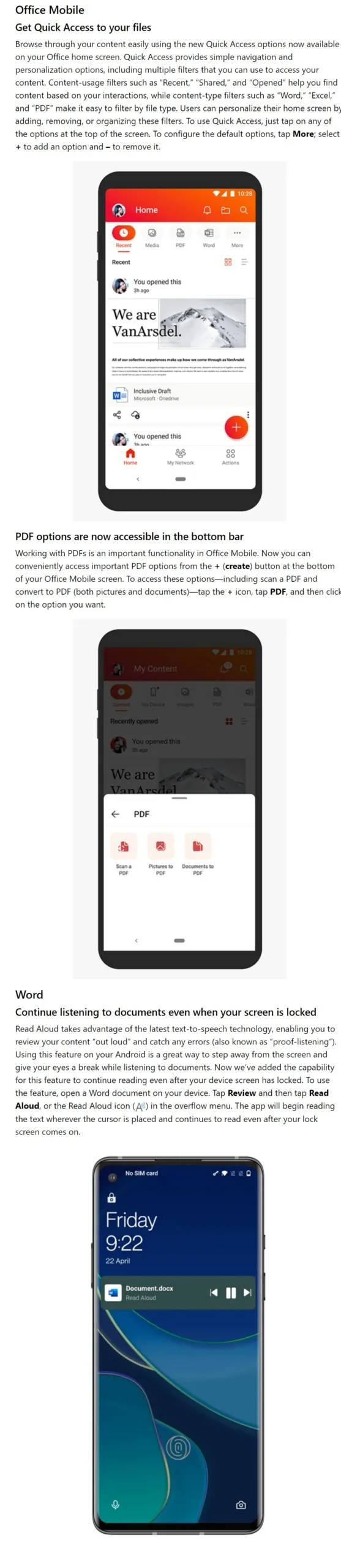 微软发布 Office Insider Preview Build 16.0.15225.20024 版本的 Android 版本