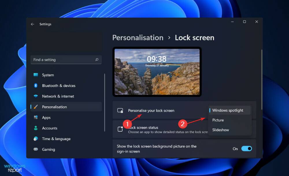如何在 Windows 11 中个性化锁定屏幕的背景和通知设置？