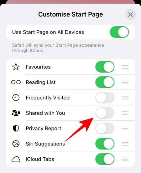 iOS 15 中如何关闭或删除Safari中的“与我共享”