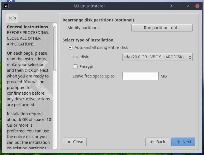 在 VirtualBox 虚拟机中安装 MX Linux 的步骤