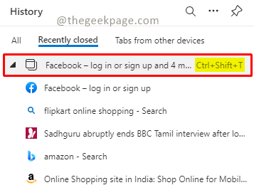 如何在Microsoft Edge中重新打开所有关闭的选项卡（没有恢复提示）？