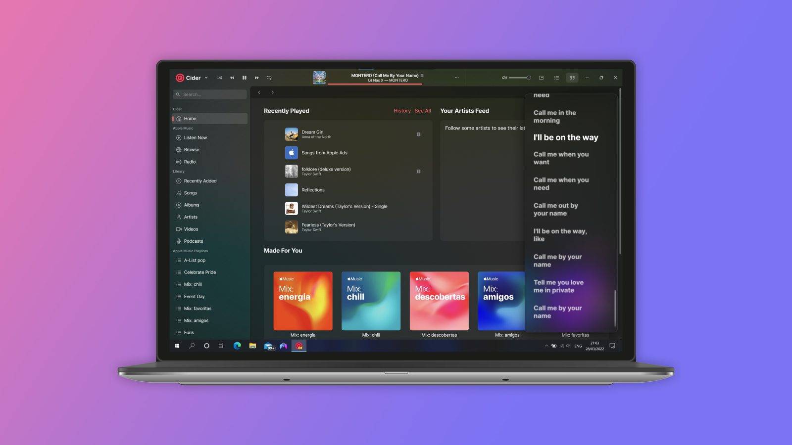 Cider:一个更优秀的 Apple Music 桌面客户端,弥补了 iTunes 中缺失的功能。