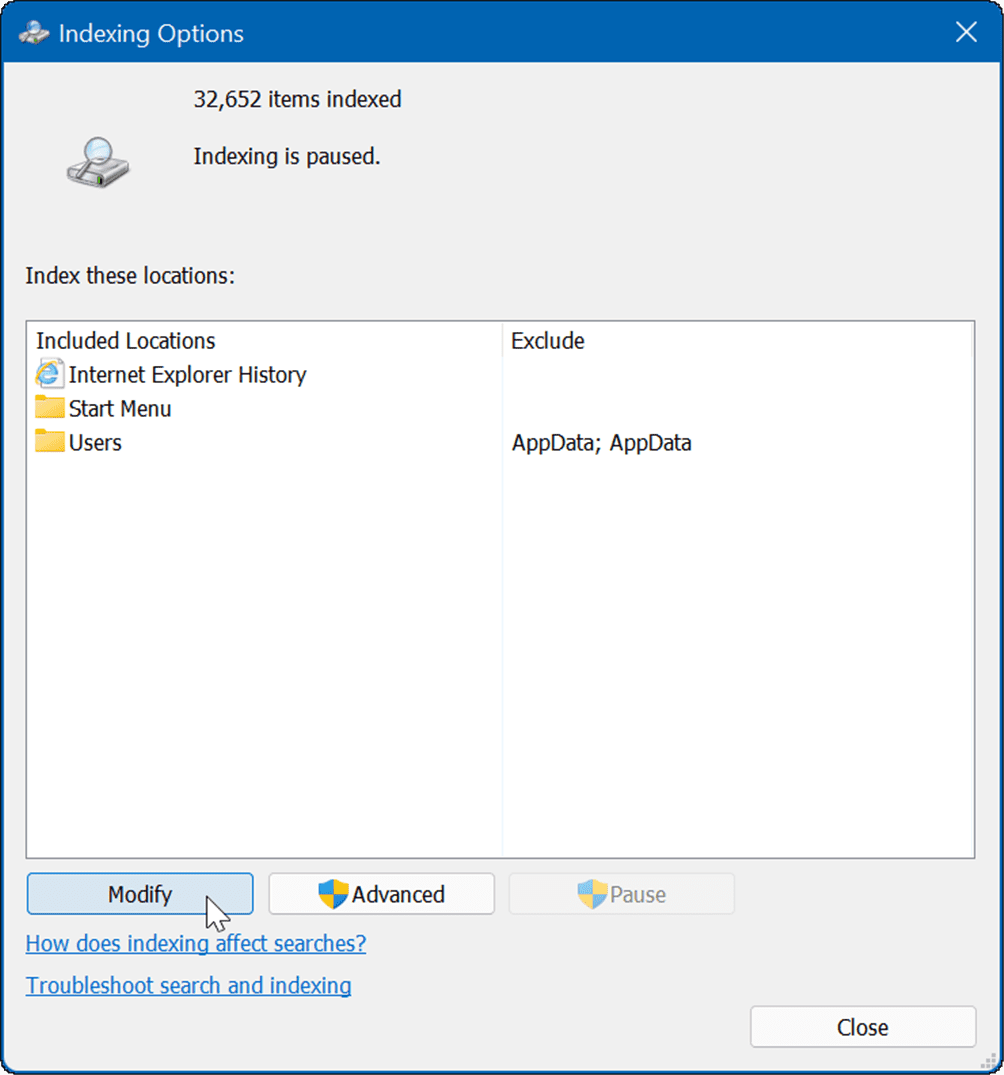 如何在 Windows 11 上从搜索中隐藏文件和文件夹