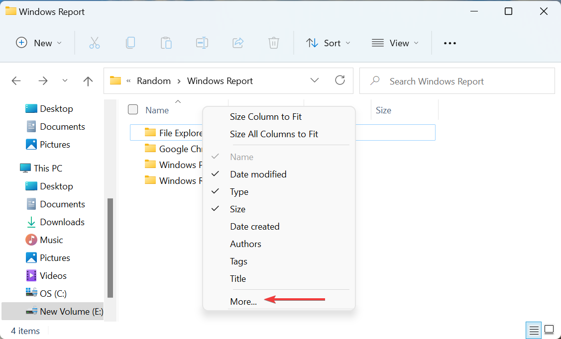 如何在 Windows 11 上自动调整所有列的大小？