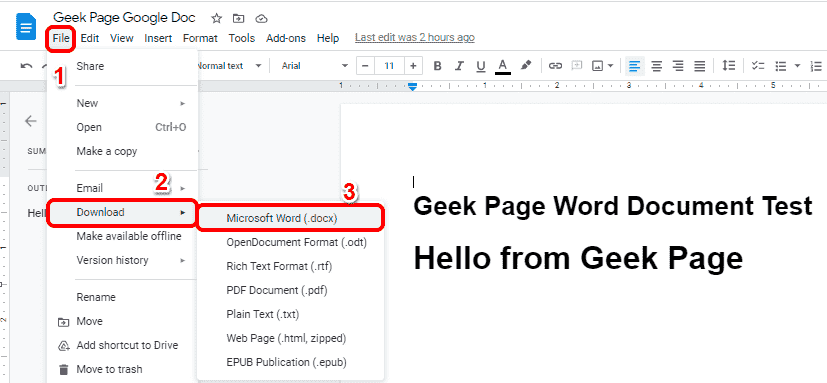如何将 Google Doc 文件转换为 MS Word 文件，反之亦然
