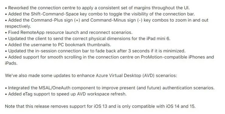 微软在 iOS 上更新远程桌面移动应用