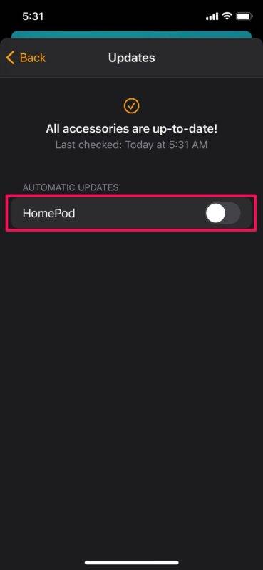 如何在 HomePod Mini 上关闭自动更新功能？