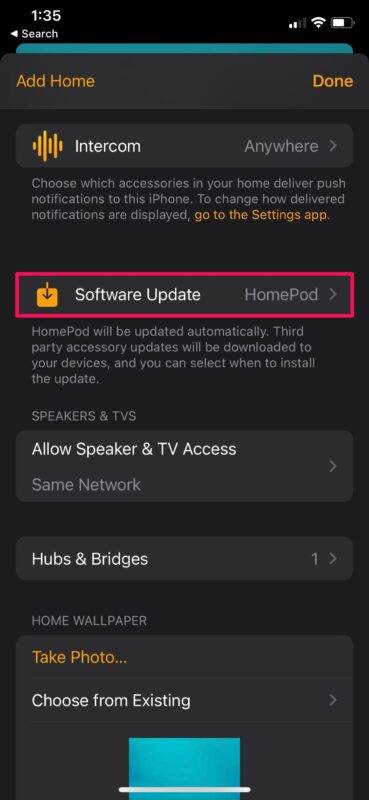 如何在 HomePod Mini 上关闭自动更新功能？