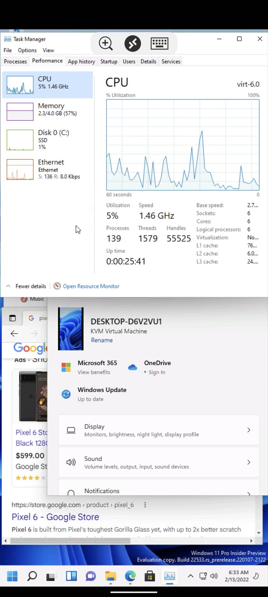 Pixel 6用户分享在Android 13上运行Windows 11的方法