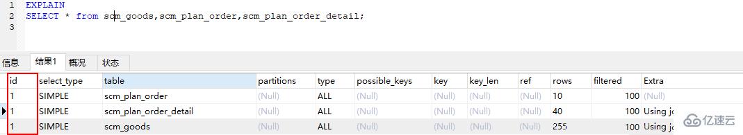 MySQL的EXPLAIN的使用方法及示例说明