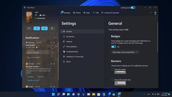 Windows 11 的电话链接和媒体播放器应用程序正在获得新功能