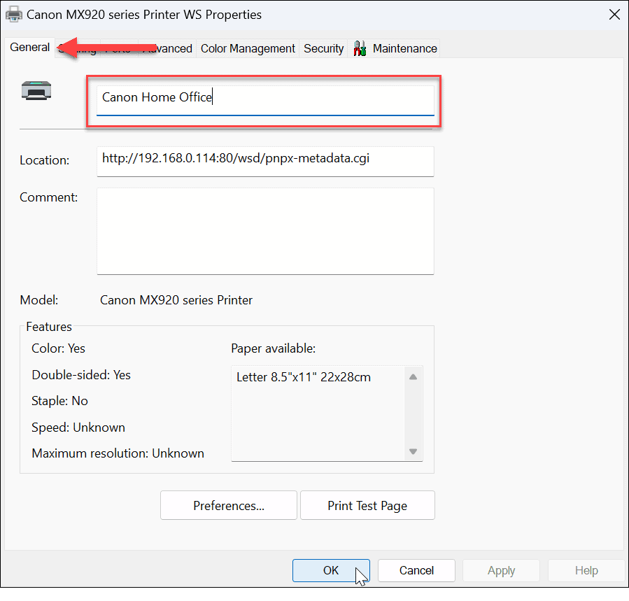 在 Windows 11 上如何更改打印机名称