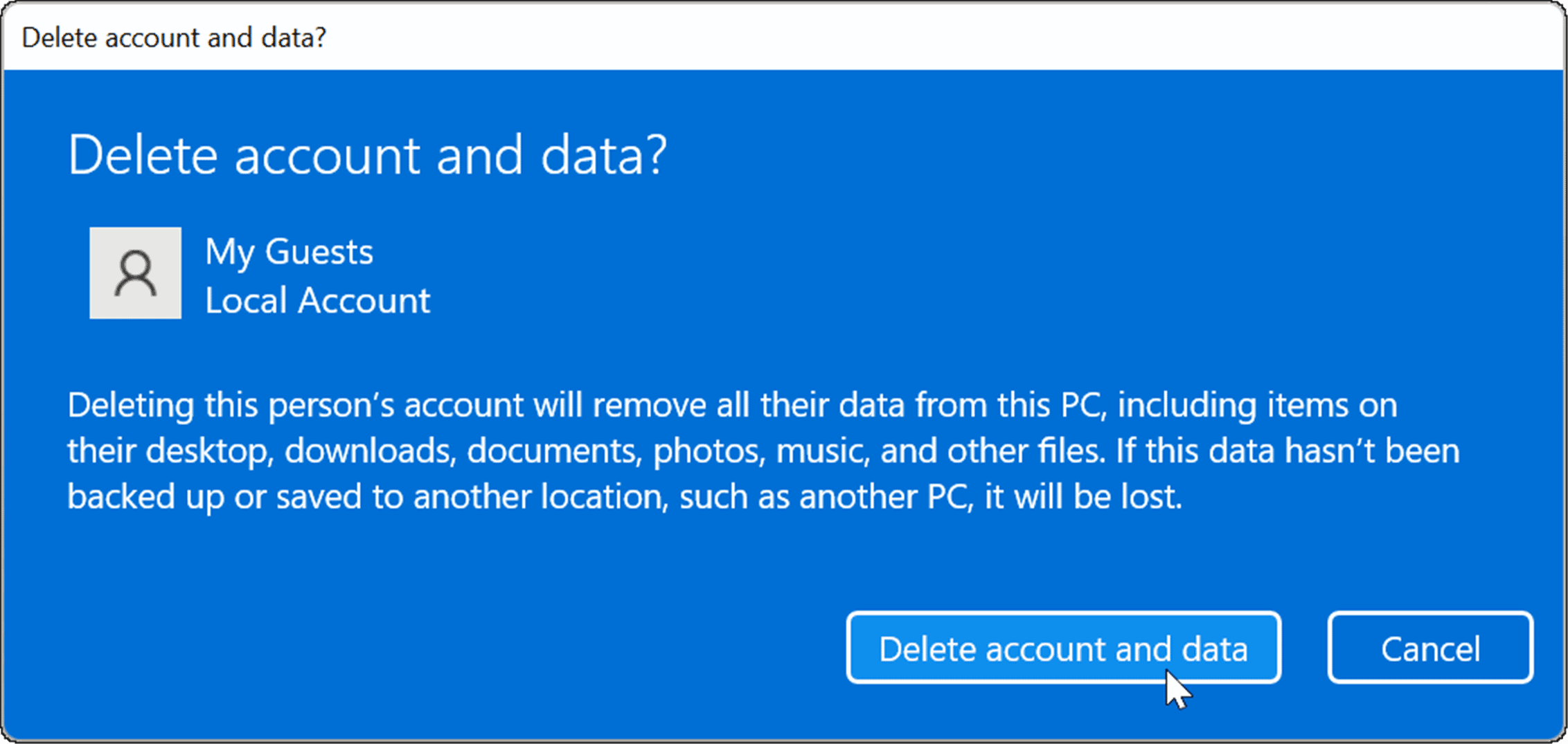 如何在 Windows 11 上创建访客帐户