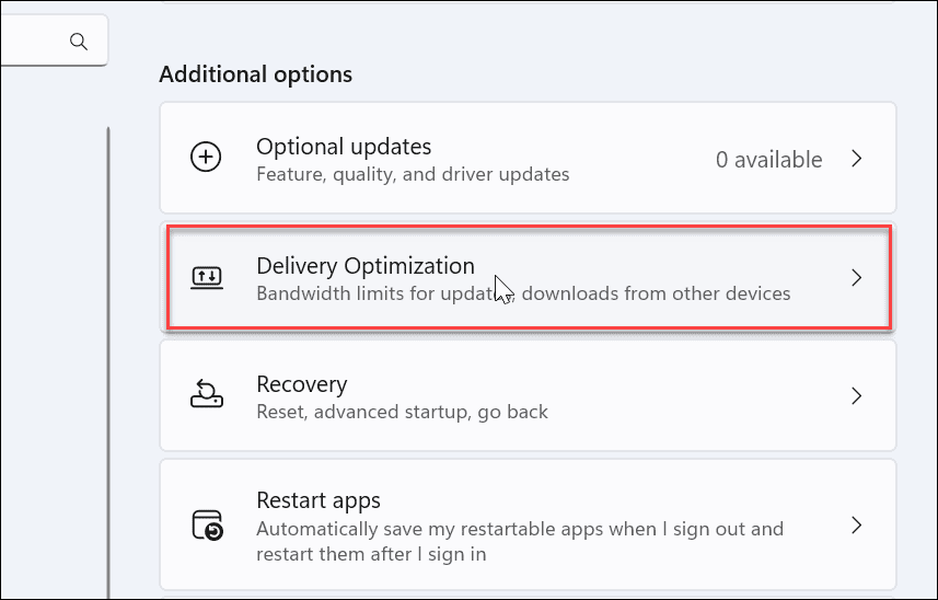 如何在 Windows 11 上禁用传递优化功能？