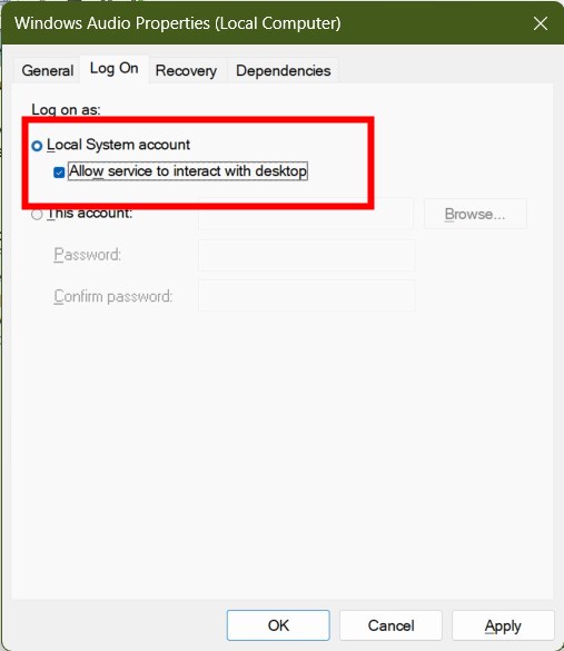 Windows无法在本地计算机上启动音频服务：修复