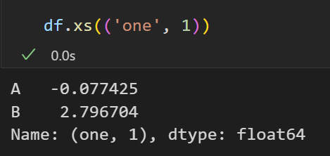 使用Python中DataFrame的xs函数来访问数据