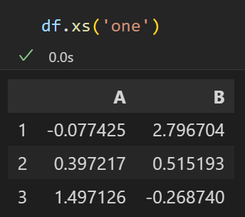 使用Python中DataFrame的xs函数来访问数据