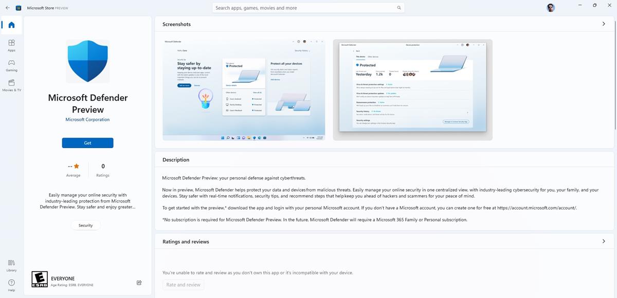 Microsoft Defender 预览版现已在 Windows 10 和 11 上可用
