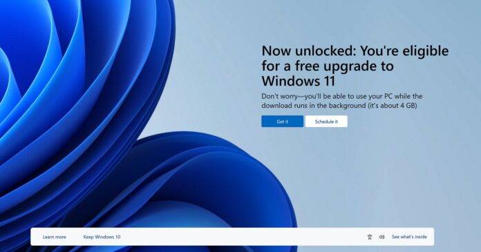 Windows 10 用全屏 Windows 11“免费升级”通知烦扰用户