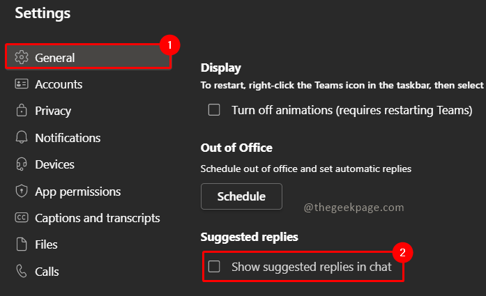如何打开/关闭 MS Teams 回复建议